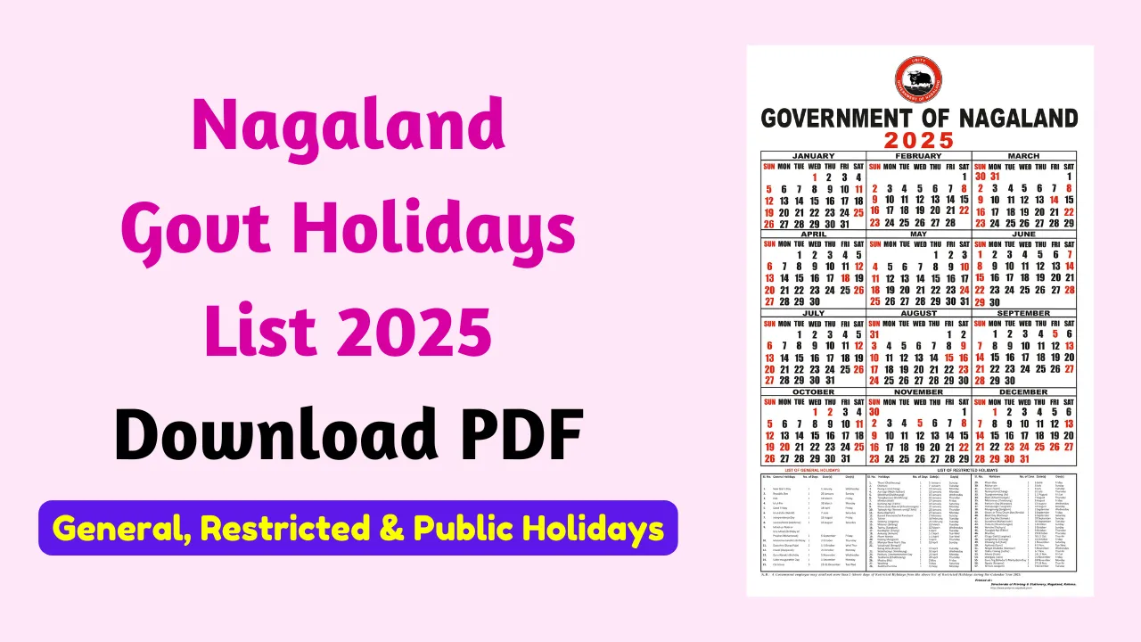 Nagaland Government Holidays List 2025 PDF Download