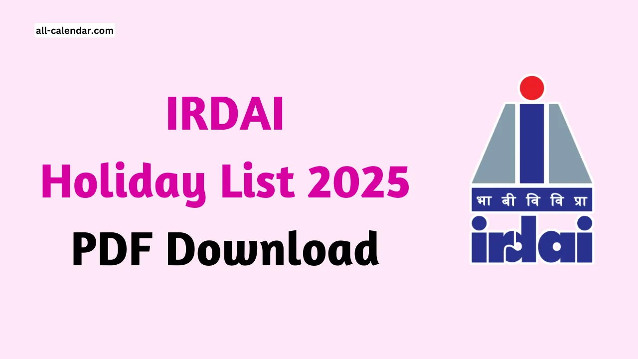 IRDAI Holiday List 2025 PDF Download