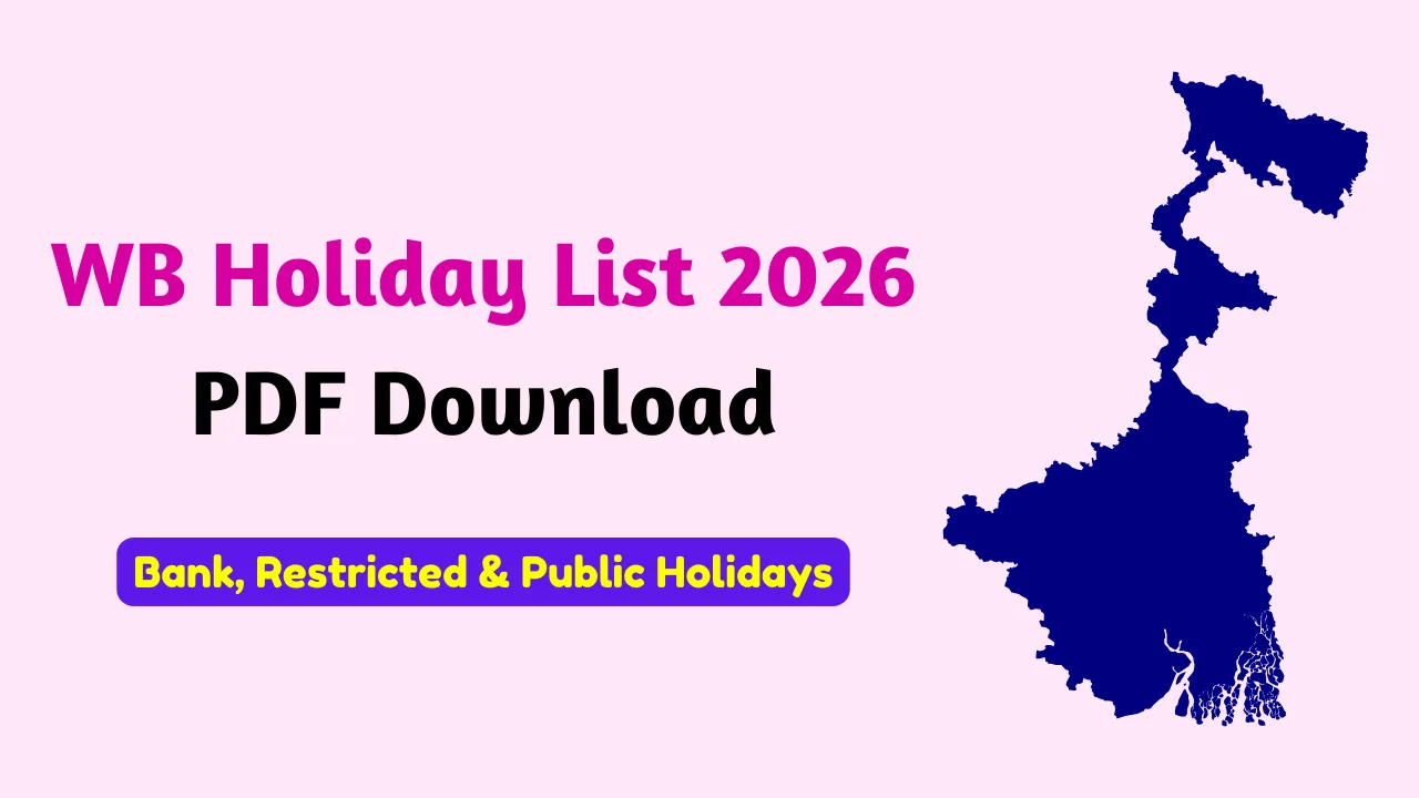 WB Govt Calendar 2026 | WB Holiday List 2026 PDF Download
